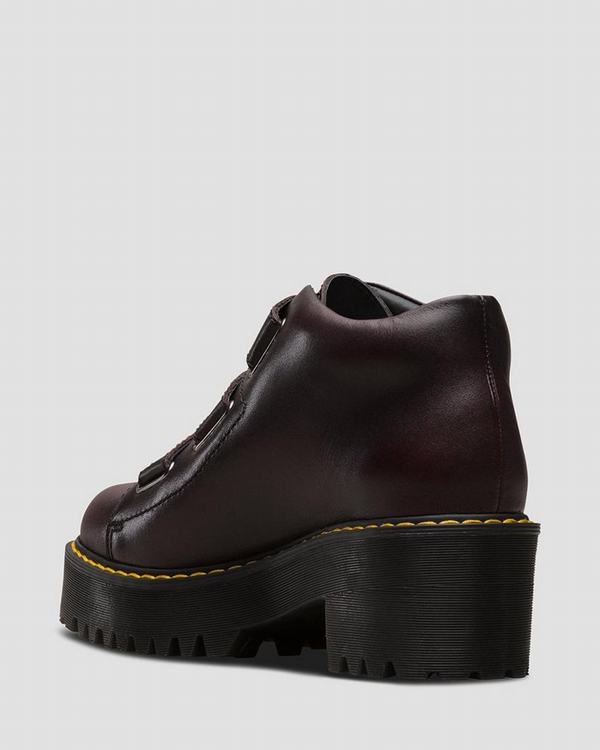 Dr Martens Dámské Boty Na Vysokém Podpatku Coppola Vintage Vínové, CZ-284791